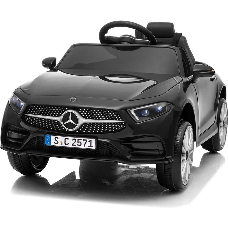 FCH Elektroauto Kinderauto Mercedes-Benz CLS 350, Kinder-Elektroauto mit 12V Akku, Fernbedienung, LED-Leuchten, Schwarz, 90*60*40cm