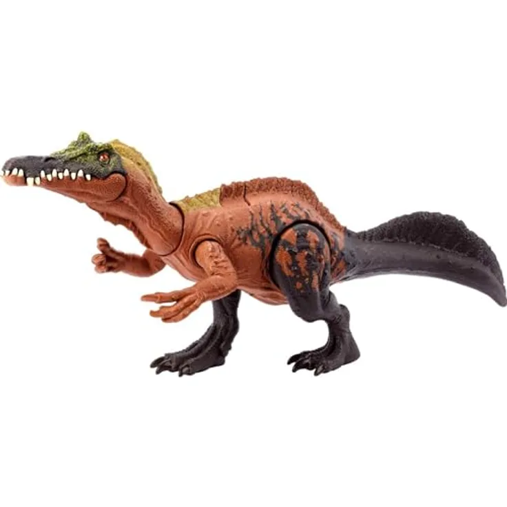 JURASSIC WORLD Wild Roar - Irritator Dinosaurier-Spielzeugfigur mit Brüllgeräusch, Angriffsbewegung und verborgenem Track-Code für AR Erlebnis, 13 cm, für Kinder ab 4 Jahren, HLP22