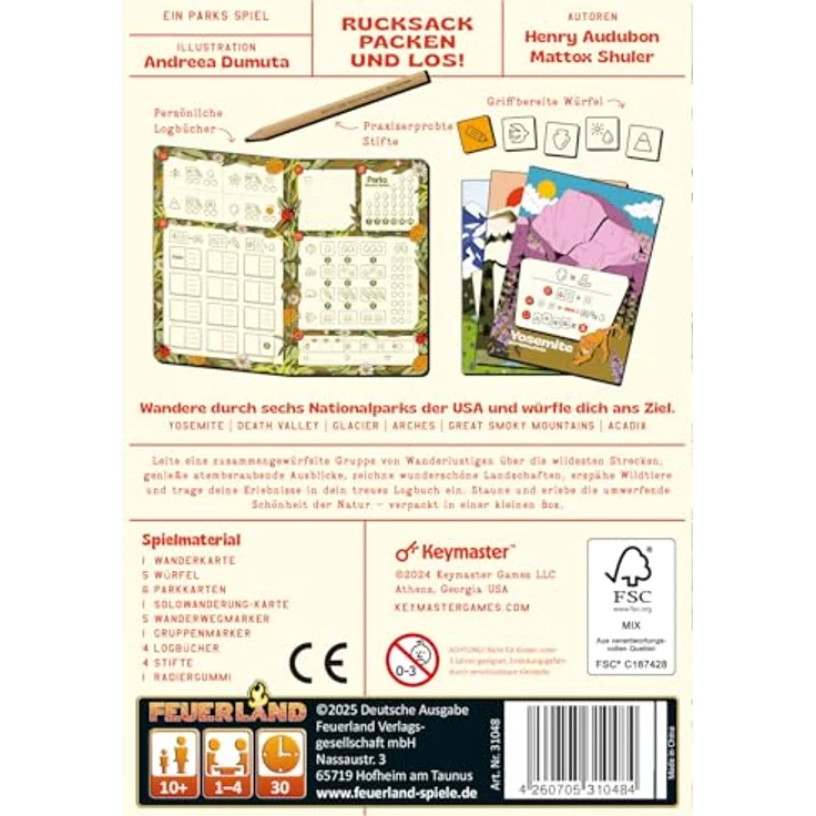 Feuerland Spiele Parks Würfeln & Wandern, Brettspiel für 1-4 Personen, eigenständiges Spiel aus der Parks-Serie – Bild 3