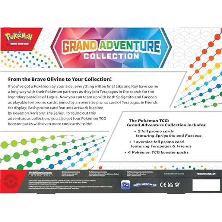 Pokémon TCG: Grand Adventure Collection, Sammelkarten Set mit 2 Folien-Promo-Karten (Sprigatito, Fuecoco) und 1 übergroßen Folien-Promo-Karte (Terapagos & Friends) sowie 4 Boosterpacks – Bild 3