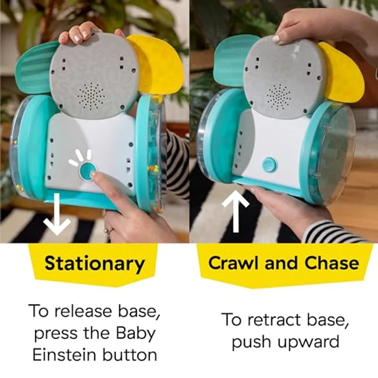Baby Einstein Chase & Tap Earl, interaktives Krabbelspielzeug mit 2 Positionen, mehr als 50 Phrasen in 4 Sprachen, abwischbar, ab 6 Monaten – Bild 6