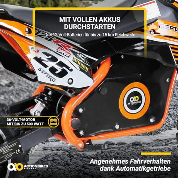 Kinder Mini Enduro Crossbike Gepard Elektro 500 Watt Motorcrossbike Pocketbike (Orange) – Bild 6