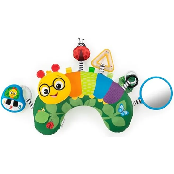 Baby Einstein Cal-a-Pillow™ Tummy Time Aktivitätskissen, Kinderkissen mit 9 multisensorischen Elementen, geeignet für Babys von 0-12 Monaten, abwischbar, dreisprachig (Englisch, Spanisch, Französisch)