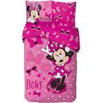 Arlis Bettwäsche Minnie Disney – 1 Bettbezug + 1 Kissenbezug – 100 % Baumwolle, 140 x 200 cm, pink
