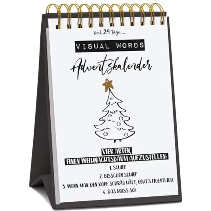 Korsch Tisch-Adventskalender 'Visual Words', mit 24 abtrennbaren Karten und Golddruck auf FSC-zertifiziertem Karton