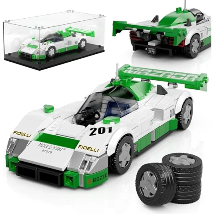 Mould King 27073 Technik Speed Champion, Rennwagen 787B Drift Auto Klemmbausteine Set mit Vitrine, 325 Teile – Bild 1