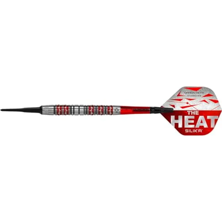Harrows Damon Heta G3 Softtip, Dartpfeile aus 90 % Tungsten mit schwarzer und roter galvanischer Beschichtung, inklusive rote Alamo VS2-Schäfte und 100 Micron Silika beschichtete Flights – Bild 7