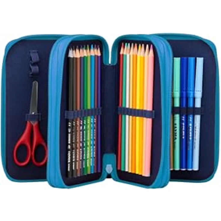 ergobag Maxi Mäppchen Set 40-Teilig, Lyra Bunt- und Filzstifte, Kleingeld Fach, Lineal, Schere – Bild 2
