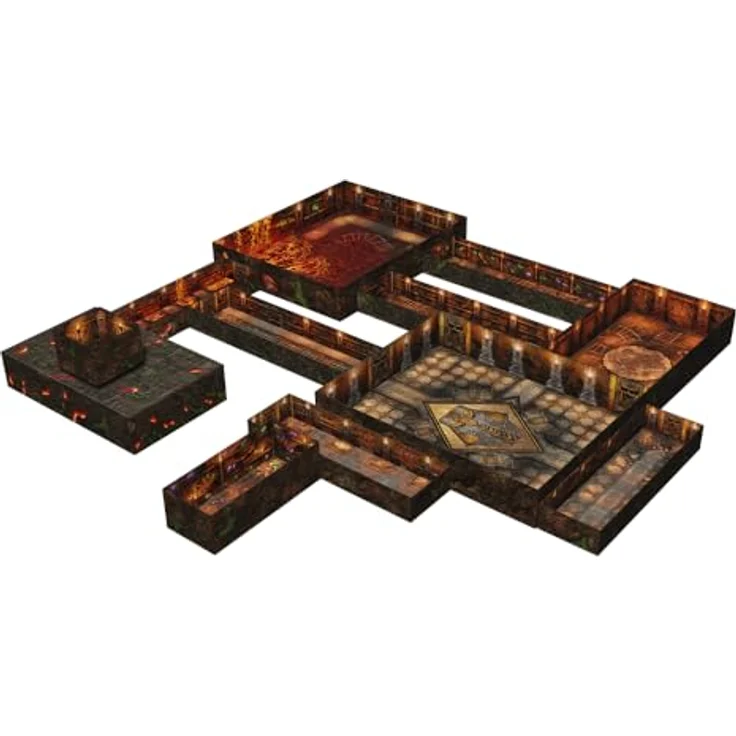 Gale Force Nine Tenfold Dungeon - Mines of Khazad, 3D-Karton-Gaming-Gelände mit 12 Räumen, 20 Türen, 4 kleinen Türen und 1 Lavastrube, schwereloses und transportables Design, ab 15 Jahren – Bild 2
