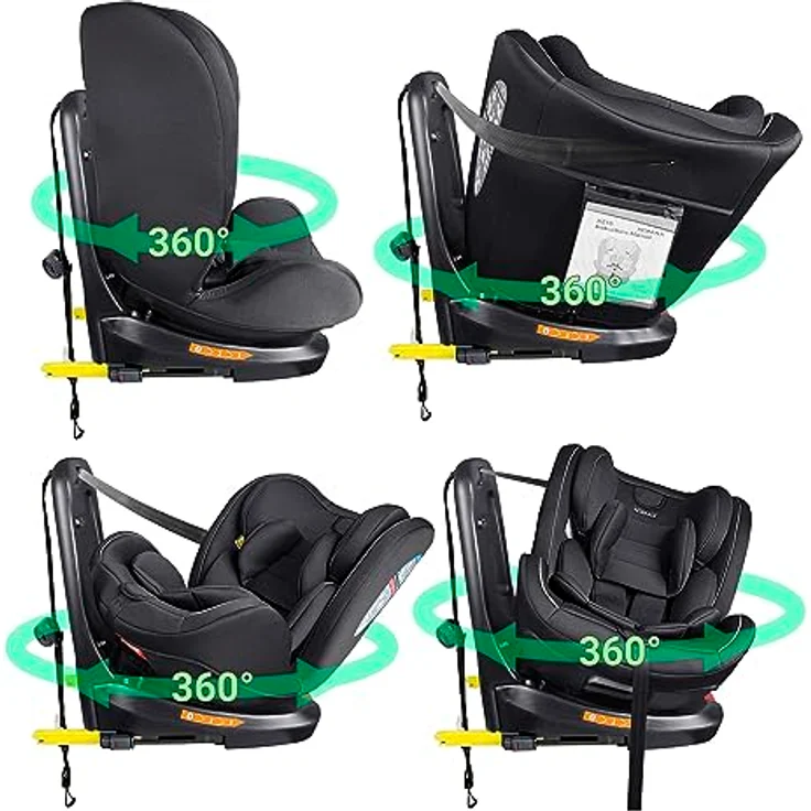 XOMAX Autokindersitz Selena, mit 360° Drehfunktion, Isofix und verstellbarer Kopfstütze, blau – Bild 3