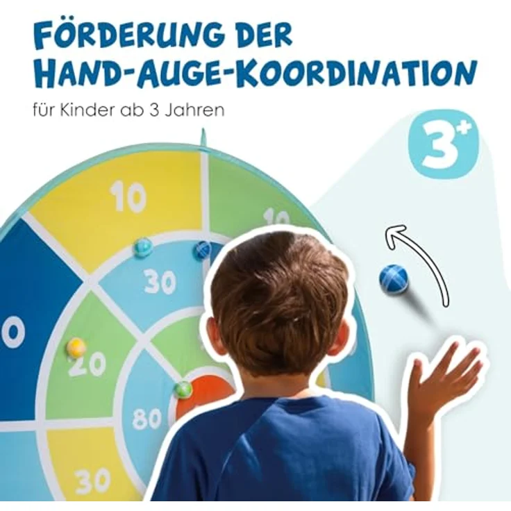 Alldoro XXL Dartscheibe, 142 cm Durchmesser, faltbare Pop-Up Dartscheibe mit 12 Klettbällen und Tragetasche – Bild 5
