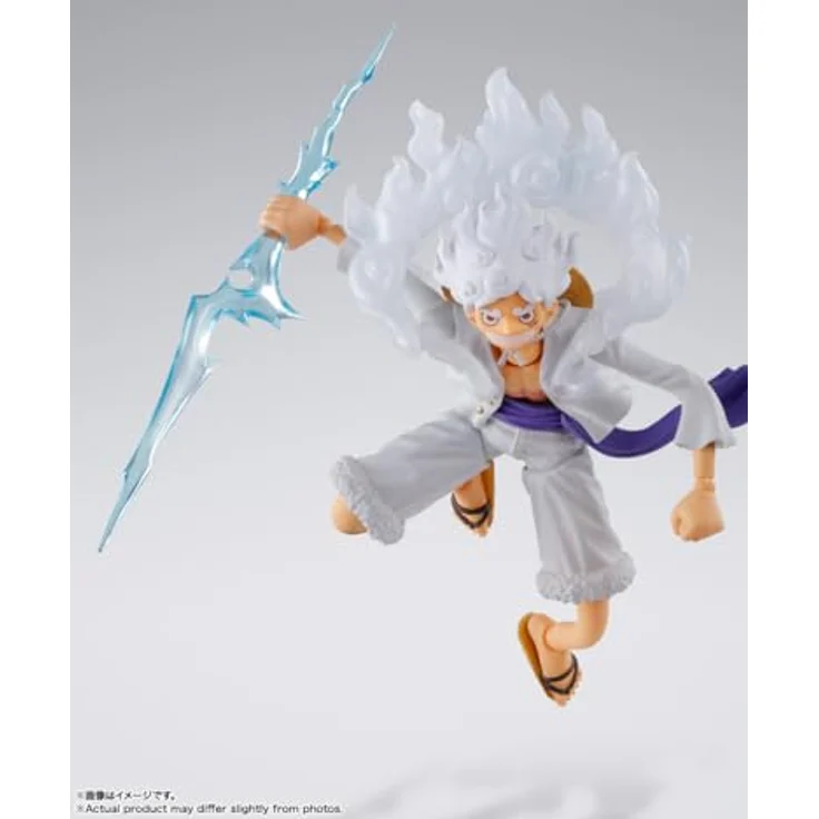 Tamashii Nation Monkey D. Luffy S.H. Figuarts, 15,5 cm Sammelfigur Gear 5 mit 4 austauschbaren Gesichtern und 3 Handpaaren – Bild 6