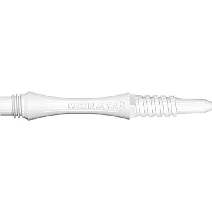 8 Flight Slim Weiße fixierte Schäfte gegossenes Flight System Kurz 19mm Dartpfeil