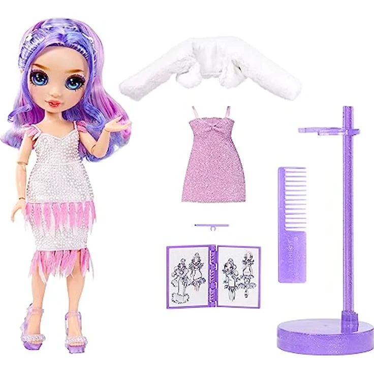 Rainbow High Fantastic Fashion Puppe - Violet Willow - Lila Modepuppe und Spielset mit 2 Outfits & Modeaccessoires - Für Sammler und Kinder von 4-12 Jahren – Bild 2
