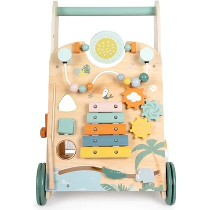 Small Foot Lauflernwagen „Safari“ aus Holz, 3 Seiten, Räder mit Gummiringen, für Kinder ab 1 Jahr – Bild 3