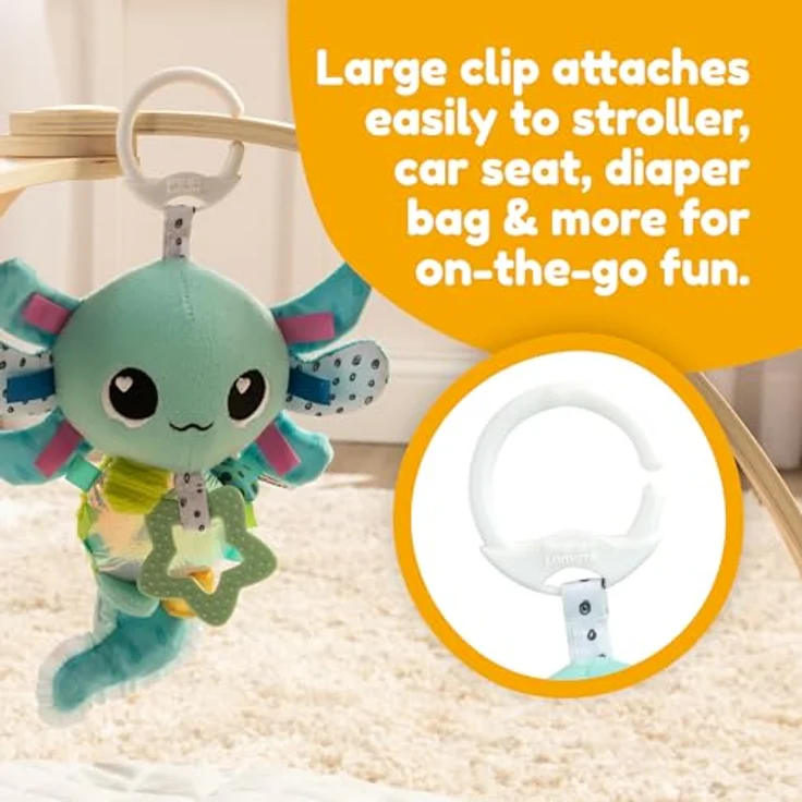 TOMY Lamaze Axolotl-Anhänger Artur L27497, Reisekuscheltier mit unterschiedlichen Texturen und Beißteilen – Bild 5