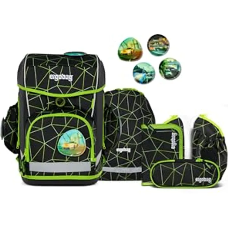 ergobag cubo light Set ergonomischer Schulrucksack, extra leicht, 5-teilig, 780 g, blau