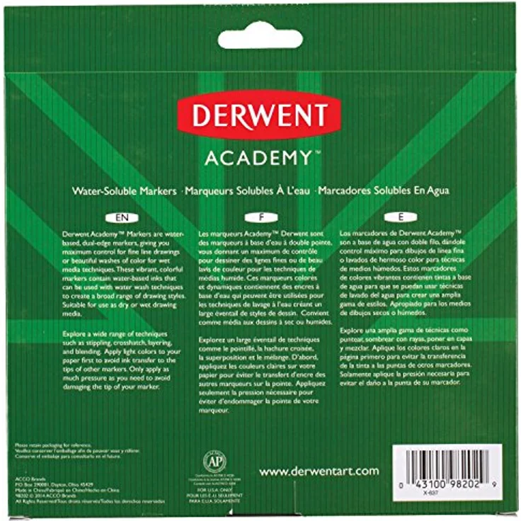 Derwent Academy 98202 Marker, wasserlöslich, 20 Stück – Bild 3