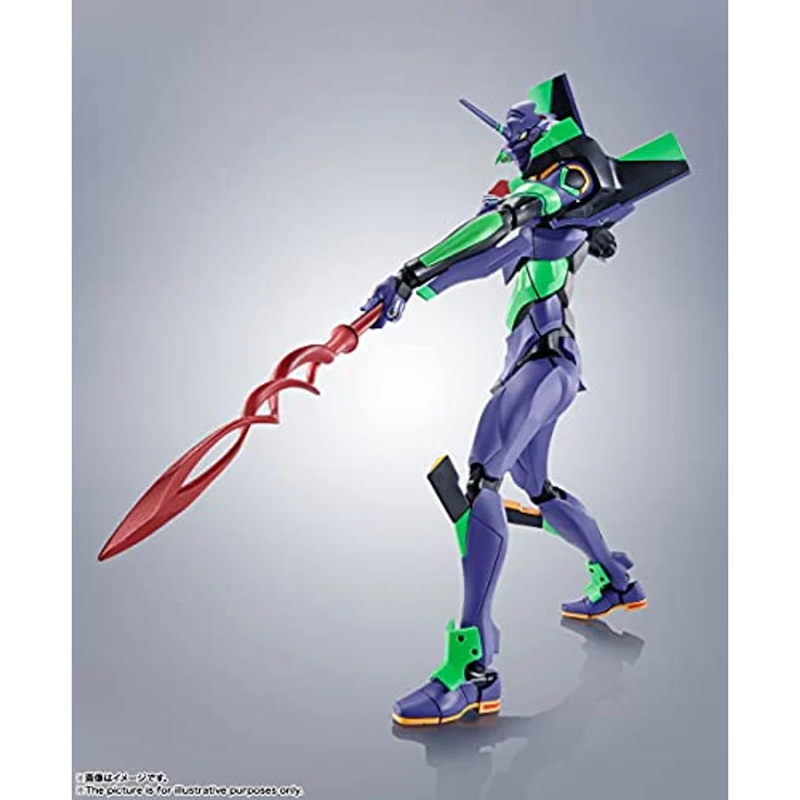 Bandai Tamashii Nations Evangelion: 3.0+1.0 Thrice Upon a Time Robot Spirits Actionfigur, Test Type-01 in Renewal Color Edition mit Cassius-Speer, ca. 17 cm – Bild 2