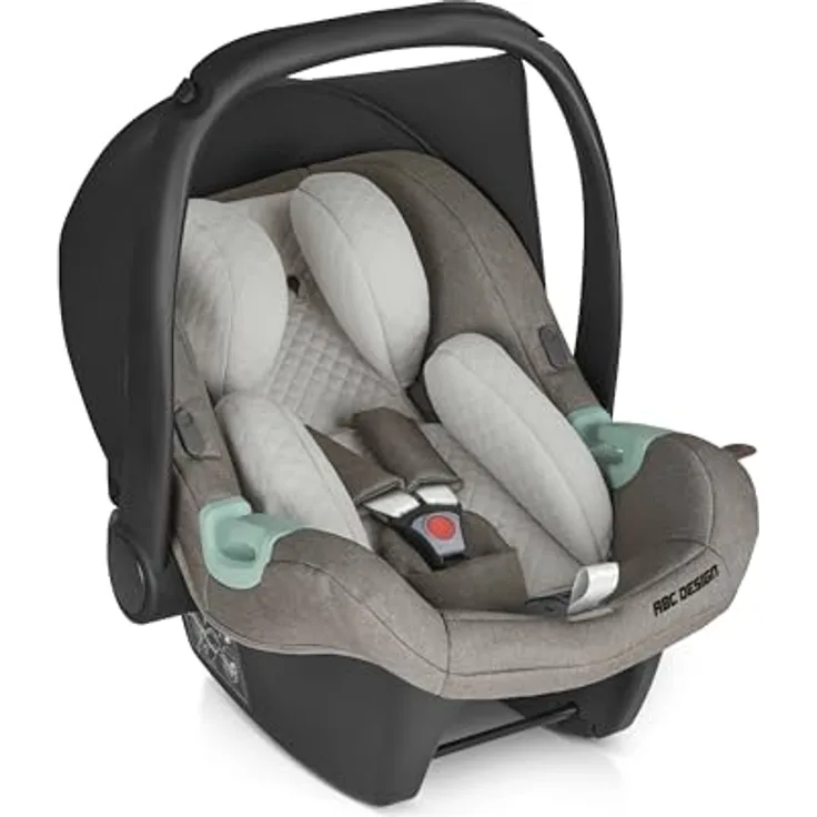 ABC Design Babyschale Tulip (Autositz Gruppe 0+ / i-Size) - Pure Edition - Nature, mit Sonnenschutz UV 50+ und modularem Sitzverkleinerer
