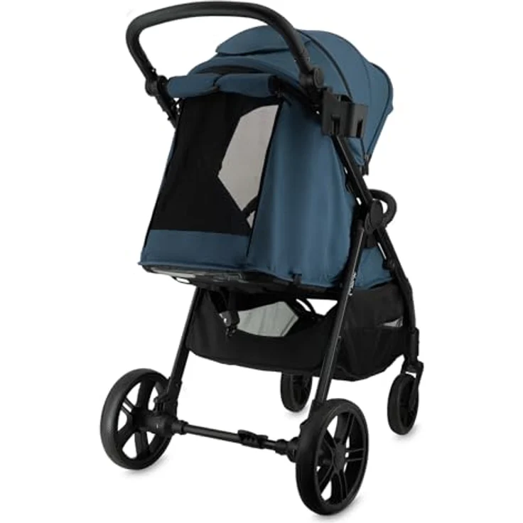 MoMi CLARA Kinderwagen, breiter Buggy in Blau für Kinder bis 22 kg, verstellbarer Schiebegriff, umfangreiches Zubehör – Bild 19