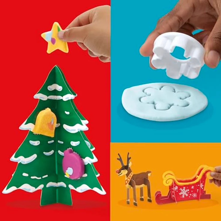 Hasbro Play-Doh Holiday Adventskalender, 24 Überraschungsgeschenke mit Play-Doh-Dosen und Zubehör – Bild 3