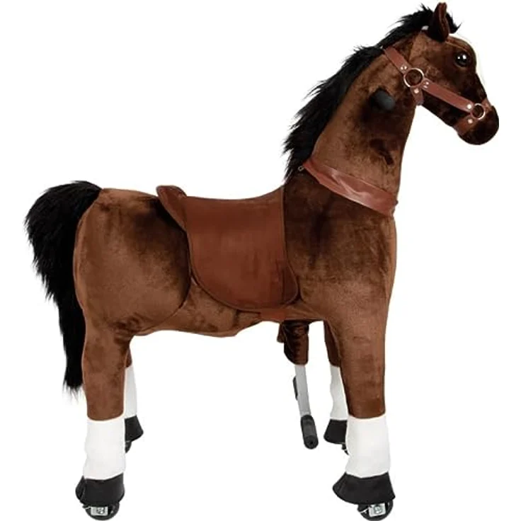 small foot Reitpferd auf Rollen aus Plüsch, Spielpferd zum Reiten, belastbar bis 50 kg, für Kinder ab 5 Jahren, 12462 – Bild 2