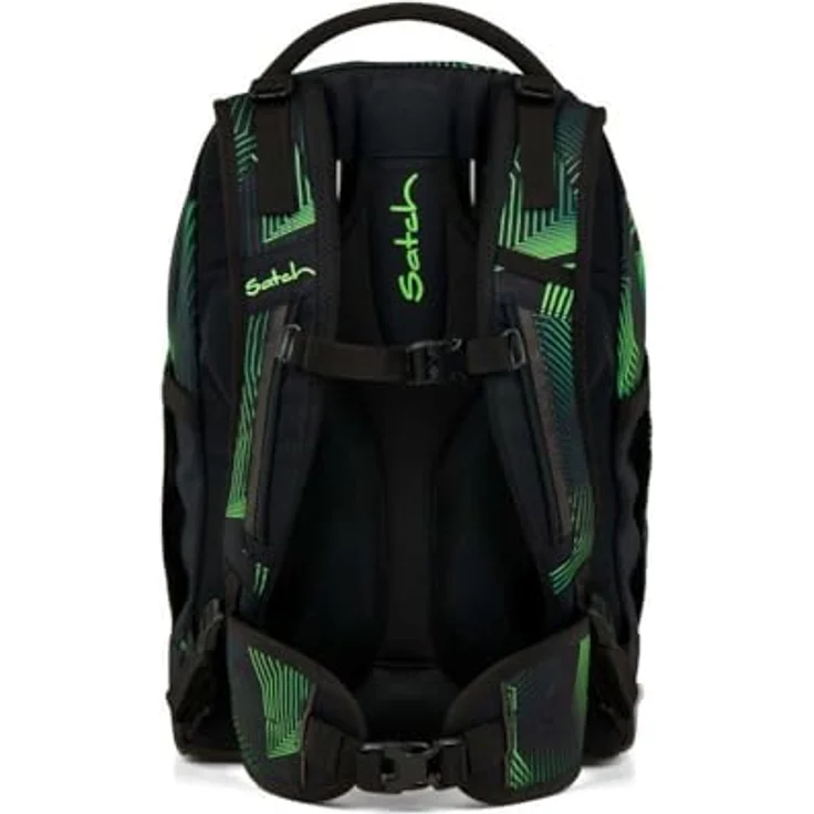 Satch Pack Schulrucksack Set 3tlg. mit Schlamperbox und Sportbeutel, 30 Liter Volume, 3D Soft-Mesh Rückensystem, Seismic Green – Bild 4