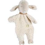 Fehn Handpuppe Schaf NATUR – Spielkamerad, Einschlafhilfe & Stofftier-Schnuffeltuch aus Bio-Baumwolle (kbA), 33 cm, für Babys ab 0+ Monaten