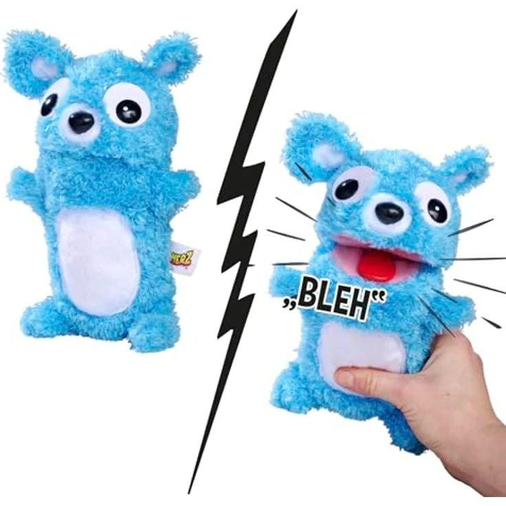 Simba 105953331 ScreamerZ Bär „Babbling Bear“ mit Sound - witziges Kuscheltier mit Schrei-Geräuschen - Plüschfigur für Kinder ab 5 Jahre, ca. 30 cm, blau – Bild 4