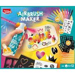 Maped CREATIV AIRBRUSH MAKER 907080, Graffiti Set für Kinder ab 5 Jahren mit wiederaufladbarem Airbrush, 12 Filzstiften JUNGLE, 5 Schablonen, Stickern & A5 Papier