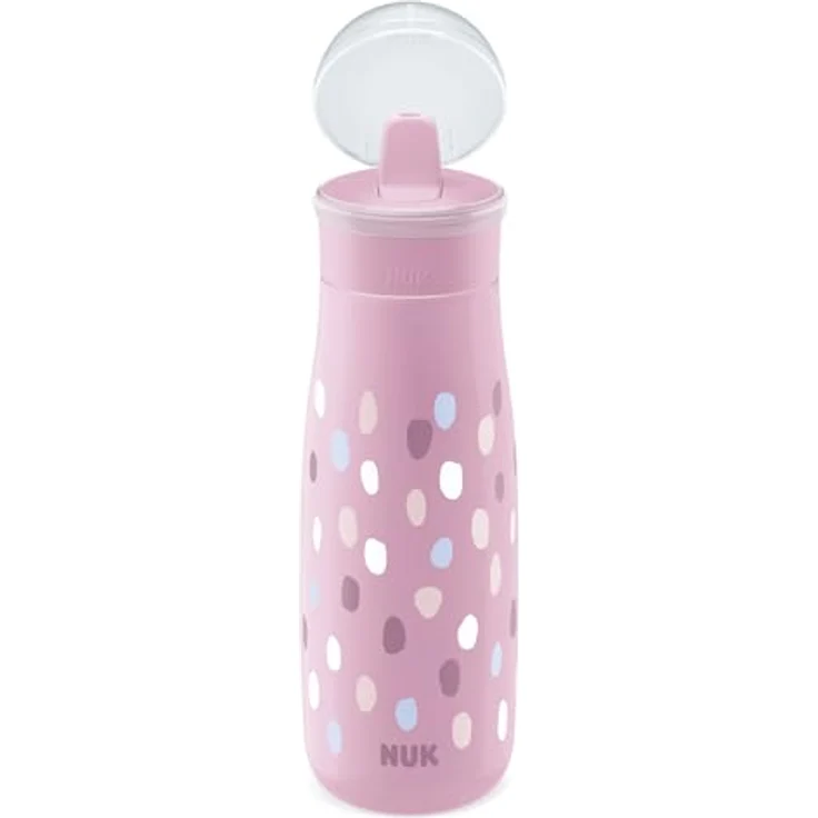 Nuk Mini-Me Flip Cup, auslaufsichere Trinkflasche mit bissfestem Trinkaufsatz, 450 ml, Violett – Bild 4