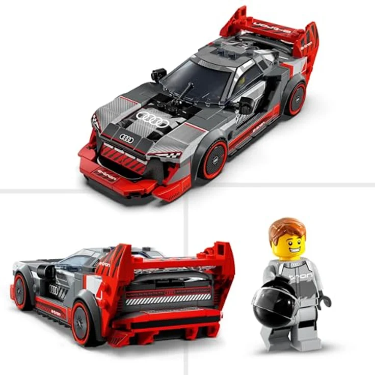 LEGO Speed Champions Audi S1 e-tron Quattro Rennwagen Set, Modellauto für Kinder ab 9 Jahren, mit Rennfahrer-Minifigur und authentischen Audi Designdetails – Bild 4