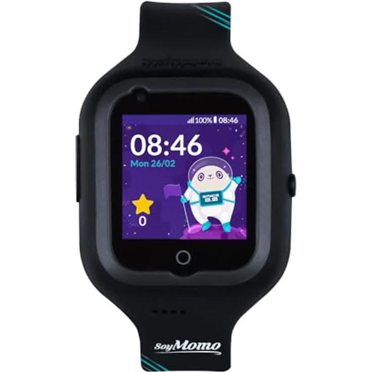 SoyMomo Space 2.0 - Handy Uhr für Kinder, 4G-Smartwatch für Kinder, GPS, Anrufe, Nachrichten, SOS-Taste, Kamera, Schulmodus, Blockierung fremder Anrufer, SIM-frei (Schwarz) – Bild 2