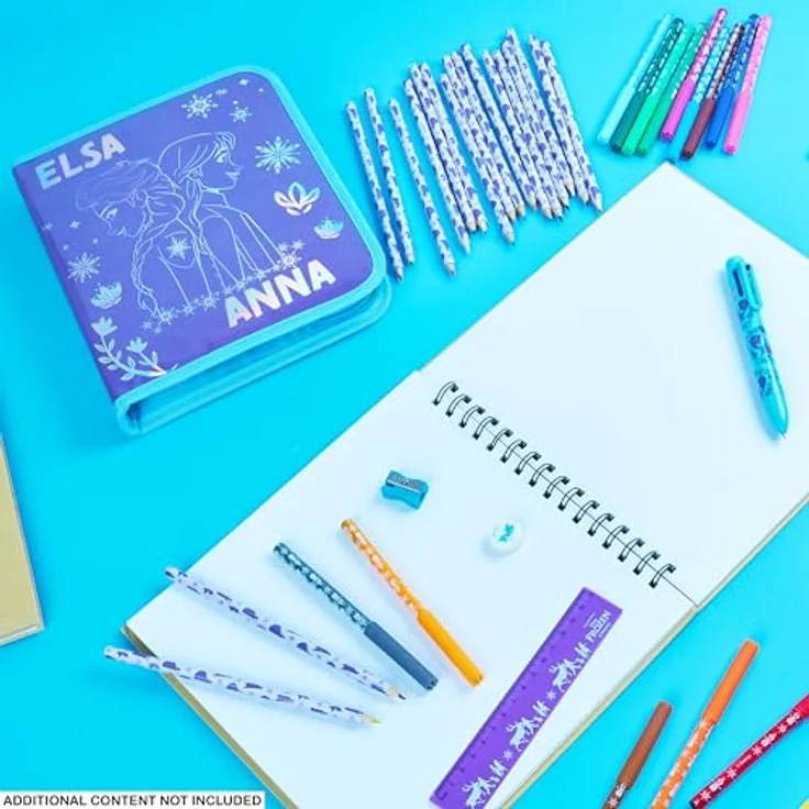 Disney Stitch Federmäppchen, gefüllt mit Schulsachen, lila Frozen Design, ideal für Schule und Freizeit – Bild 5