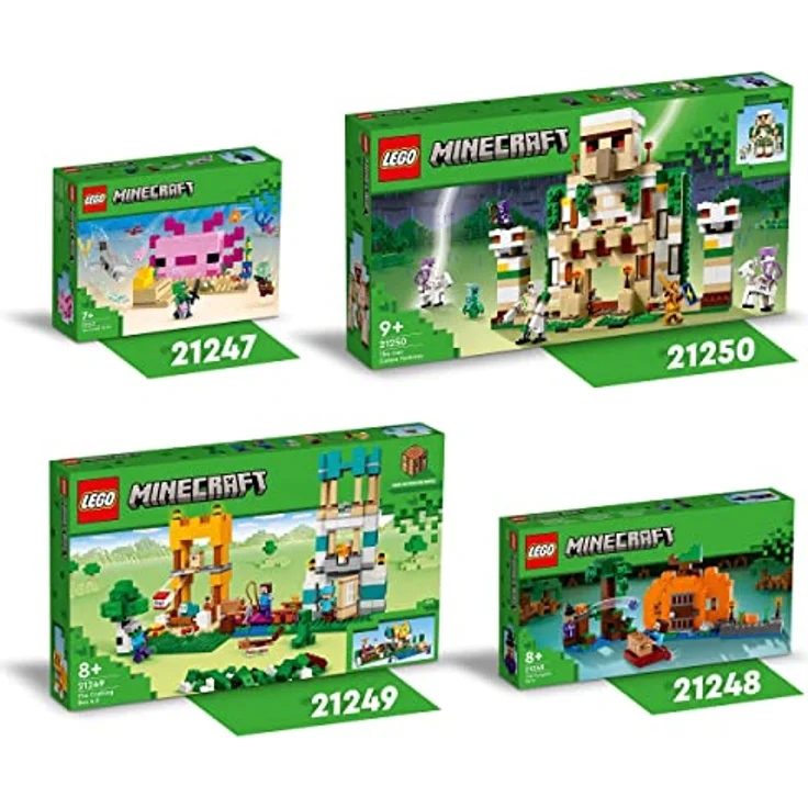 LEGO 21249 Minecraft Die Crafting Box 4.0, 2in1-Set zum Bauen, Türme am Fluss oder Katzenhütte, mit den Figuren Alex, Steve, Creeper und Zombie-Mobs, Actionspielzeug für Kinder, Jungen und Mädchen – Bild 5