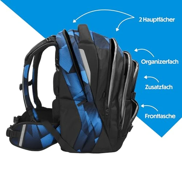 coocazoo Schulranzen PORTER, ergonomisch, größenverstellbar, 35 Liter Stauraum, individuell gestaltbar – Bild 3