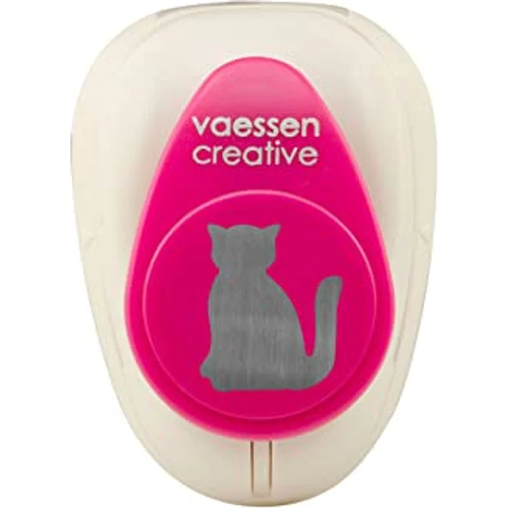 Vaessen Creative Motivstanzer, Medium Stanzer Katze, Ausstanzung 2,5 cm, lila, für Papier bis 160g – Bild 1