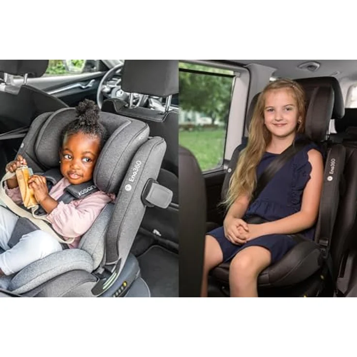 Osann Autokindersitz Eno360 i-Size, 360° drehbarer Reboarder Kindersitz Isofix, ab Geburt bis 12 Jahre, Baby Autositz, schwarz – Bild 3