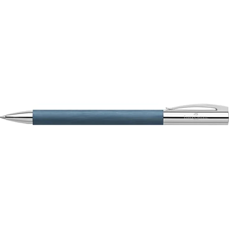 Faber-Castell Ambition, Drehmechanismus Schreibstift aus Edelharz und Edelstahl in Blau mit hochglanzverchromten Endstücken, Strichstärke B – Bild 2