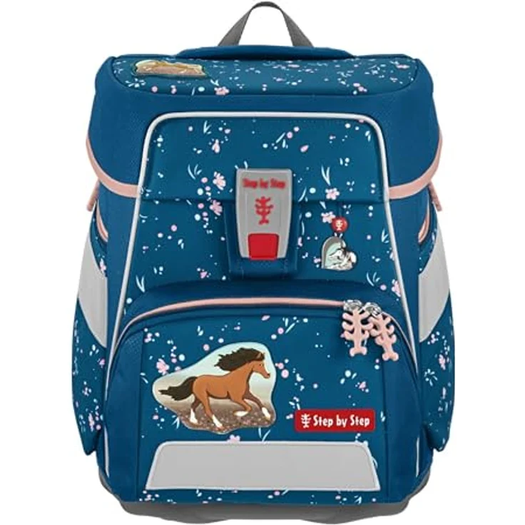 Step by Step Schulranzen-Set Space Wild Horse Ronja, 5-teilig, blau, ergonomischer Tornister mit Reflektoren, höhenverstellbar mit Hüftgurt, 20l – Bild 2