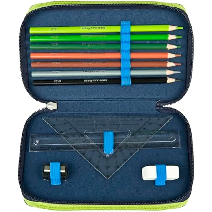 Scooli Tripledecker Soccer Champ, Gefülltes Schüleretui mit 21 Buntstiften, Ergonomisches Design, Robuste Ausführung, Ideal für Schule und Freizeit, ab 6 Jahren – Bild 4