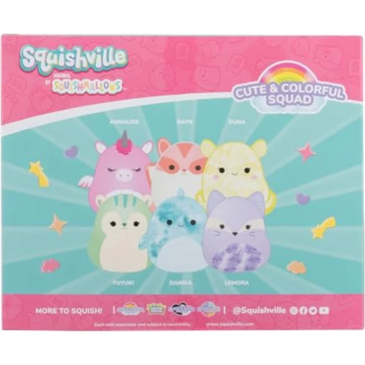 Squishville SQM0507-6er Pack Farbenfroh Squad, superweiche Mini-Squishmallows, 5cm Plüschfiguren – Bild 3