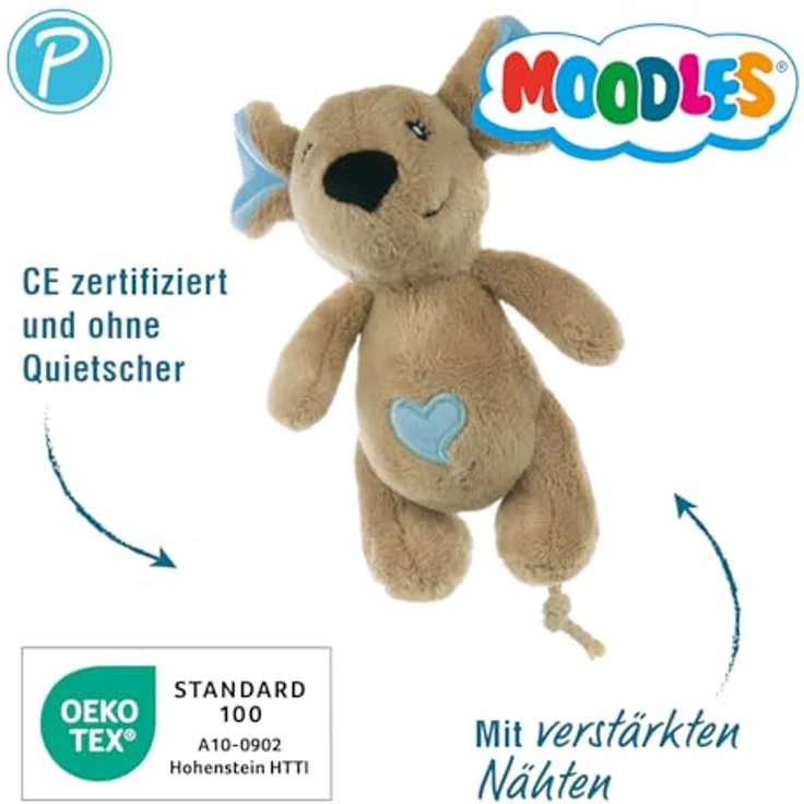 PETLANDO Moodles Kuscheltier Ratte Rebecca, schadstofffreies Spielzeug für Hunde, 13 cm, ohne Quietscher – Bild 2