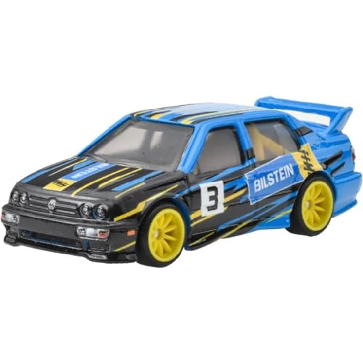 Mattel Hot Wheels Premium 2 Pack Volkswagen Jetta MK3 und Volkswagen ID R, Spielzeug Minicar in blau, ab 3 Jahre – Bild 2