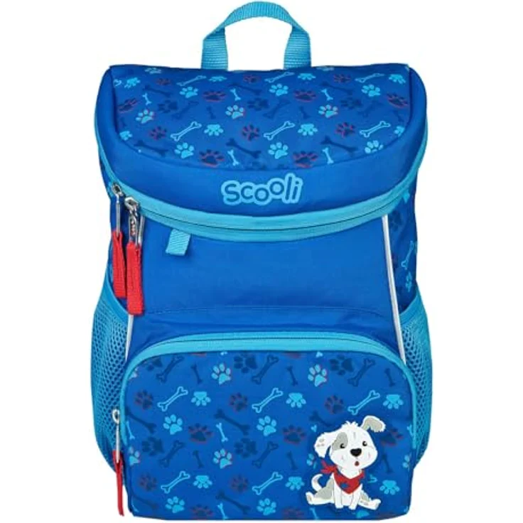 Scooli Mini-Me Kindergartenrucksack, Danny Dog, ergonomisch, blau, mit viel Stauraum für Brotdose und Trinkflasche – Bild 1
