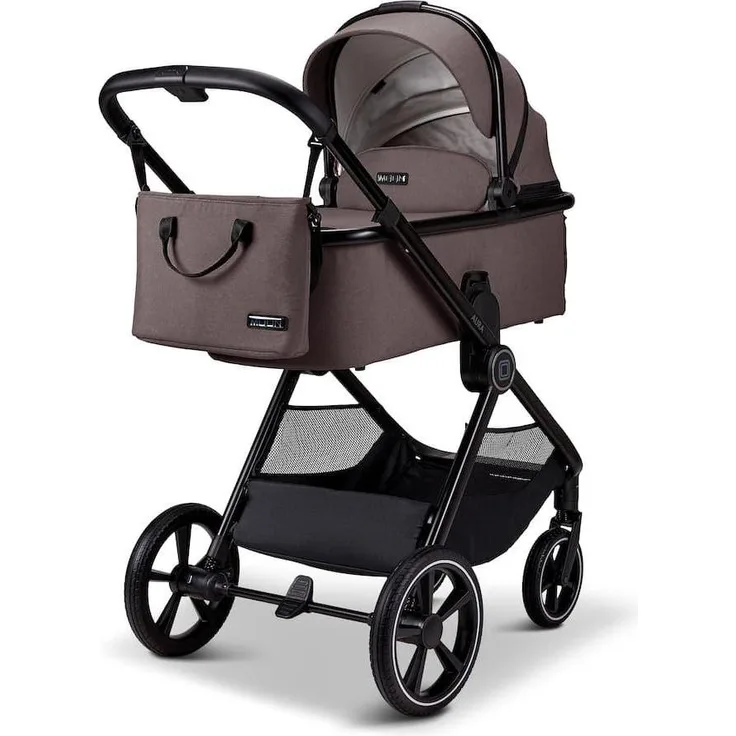 Moon Aura Set, 3in1 Kinderwagenset Cosmo 2.0 mit flexibler Nutzung, Schwarz