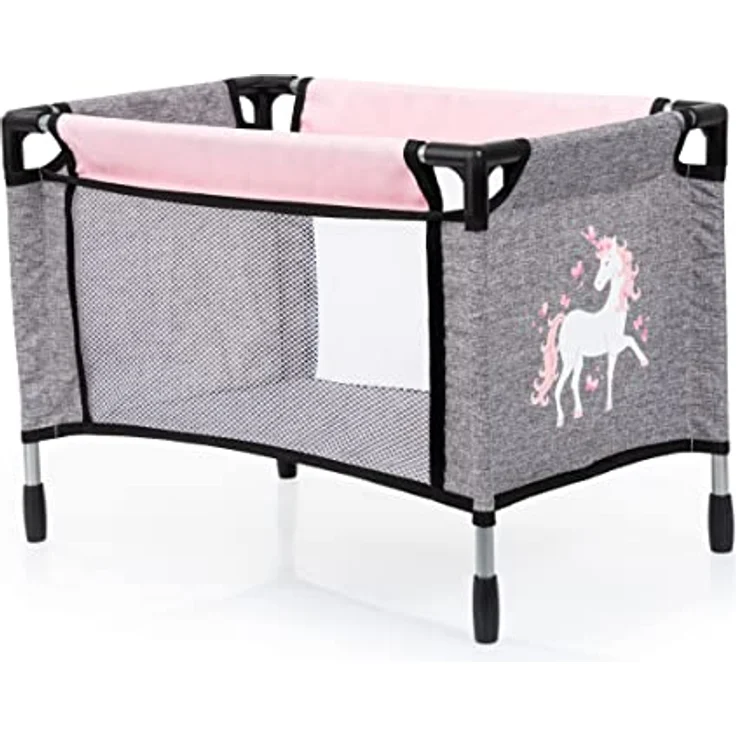 Bayer Xeo Puppenwagen, grau-rosa mit praktischen Zubehörteilen für Kinder ab 3 Jahren – Bild 2
