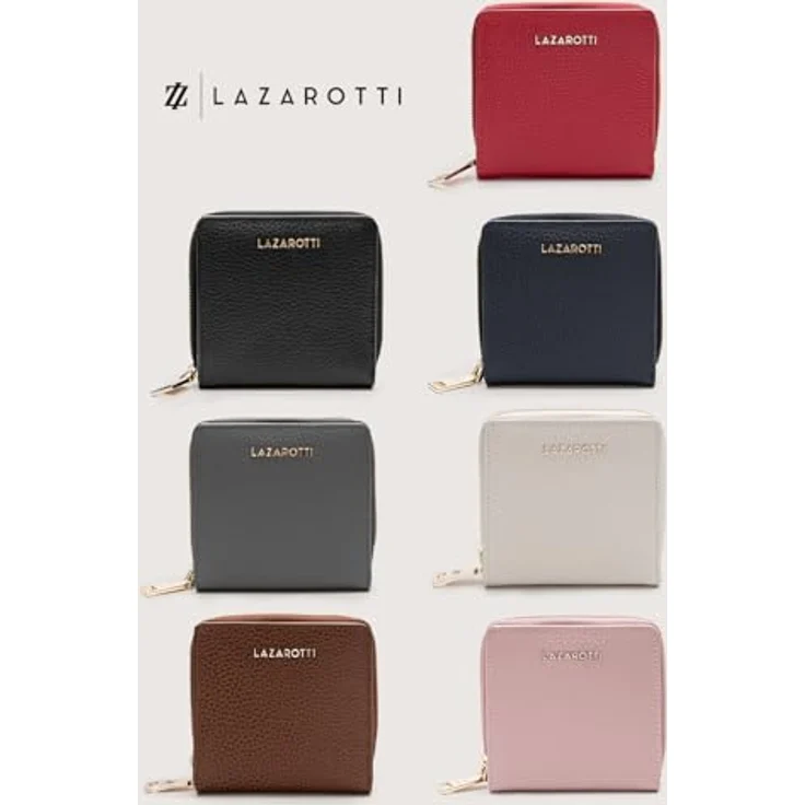 Lazarotti Bologna Leather, Kinderportemonnaie aus genarbtem Leder mit 2 Münzfächern und 6 Kartenfächern, schwarz – Bild 7
