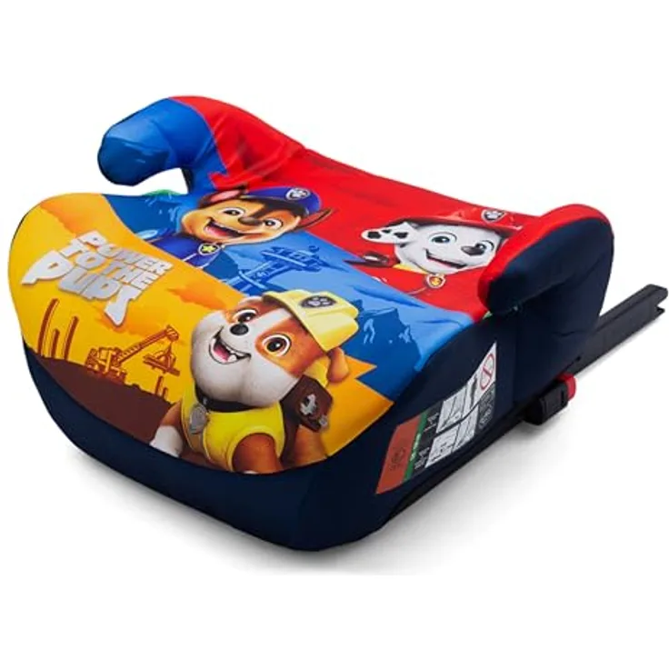 PAW PATROL Sitzerhöhung ISOFIX, Autokindersitz Booster ECE R129 für 125–150 cm, ergonomisches Design mit abnehmbarem Bezug